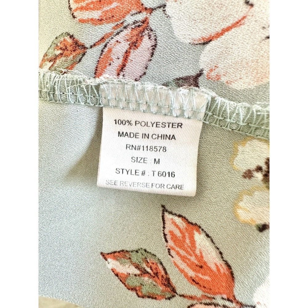 Penelope Project‎ Floral Kimono Cardigan Sage Green Size M Boho Cover Up Cottage - Picture 14 of 15
